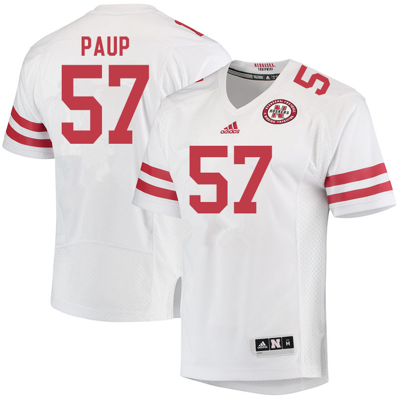 Men #57 Jordan Paup Nebraska Cornhuskers College Football Jerseys Sale-White